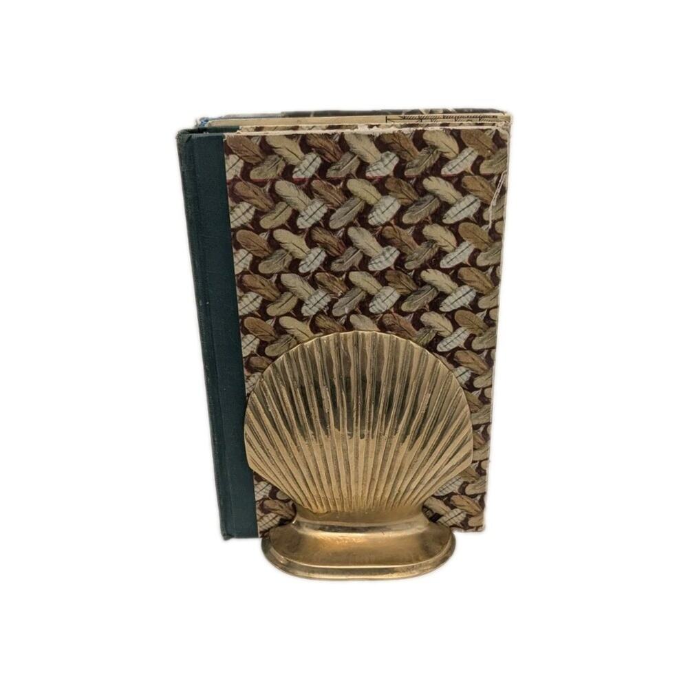Mid Century Modern Solid Brass Bookends Nautical Shell Coastal 1960’s - Picture 2 of 5